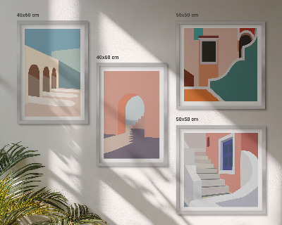 Composição de quadros Gráficos minimalistas em tons pastel
