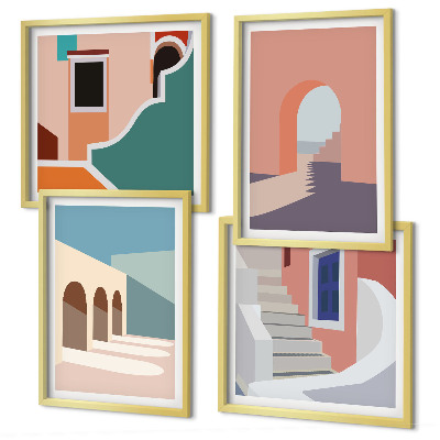 Composição de quadros Gráficos minimalistas em tons pastel