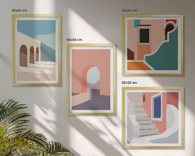 Composição de quadros Gráficos minimalistas em tons pastel