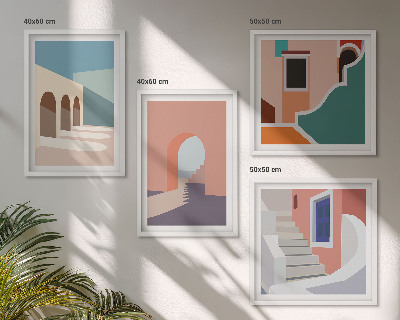 Composição de quadros Gráficos minimalistas em tons pastel