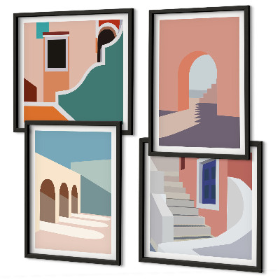 Composição de quadros Gráficos minimalistas em tons pastel