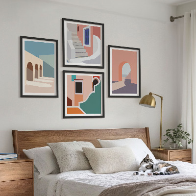 Composição de quadros Gráficos minimalistas em tons pastel