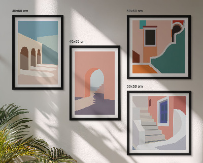 Composição de quadros Gráficos minimalistas em tons pastel