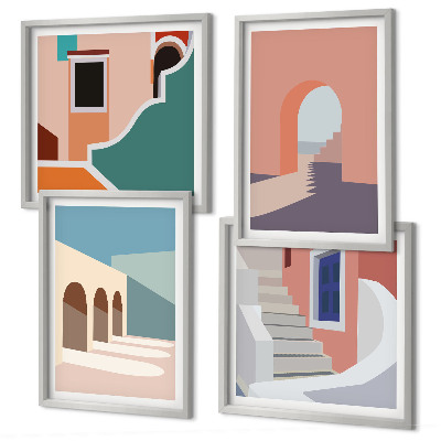 Composição de quadros Gráficos minimalistas em tons pastel