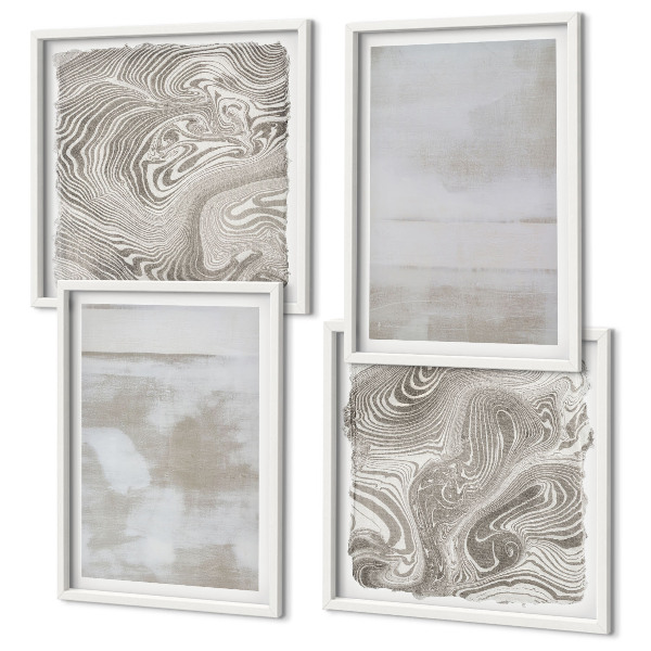 Conjunto de 4 quadros com moldura Texturas desgastadas em estilo moderno