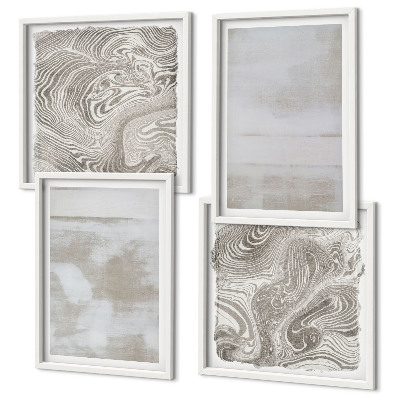 Conjunto de 4 quadros com moldura Texturas desgastadas em estilo moderno