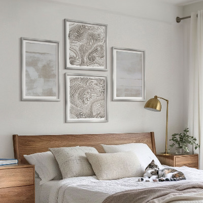 Conjunto de 4 quadros com moldura Texturas desgastadas em estilo moderno