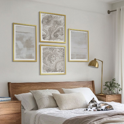 Conjunto de 4 quadros com moldura Texturas desgastadas em estilo moderno