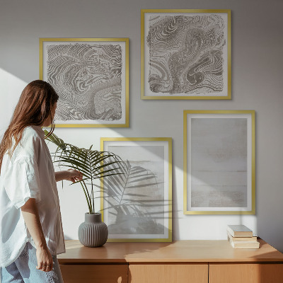 Conjunto de 4 quadros com moldura Texturas desgastadas em estilo moderno