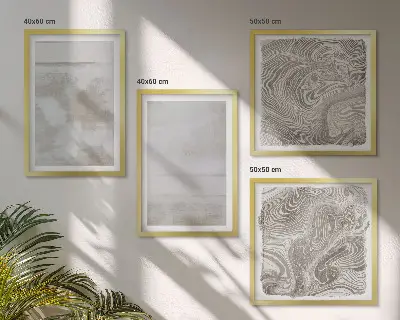 Conjunto de 4 quadros com moldura com estampas de texturas desgastadas em estilo moderno