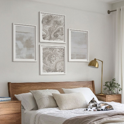 Conjunto de 4 quadros com moldura Texturas desgastadas em estilo moderno
