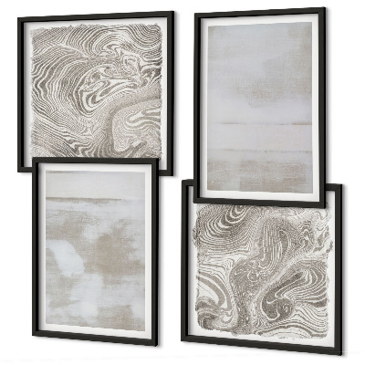 Conjunto de 4 quadros com moldura Texturas desgastadas em estilo moderno