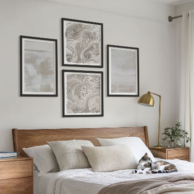 Conjunto de 4 quadros com moldura Texturas desgastadas em estilo moderno