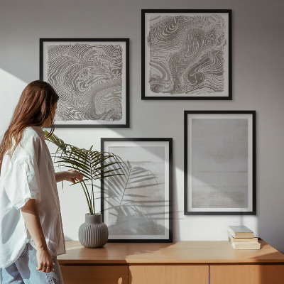 Conjunto de 4 quadros com moldura Texturas desgastadas em estilo moderno
