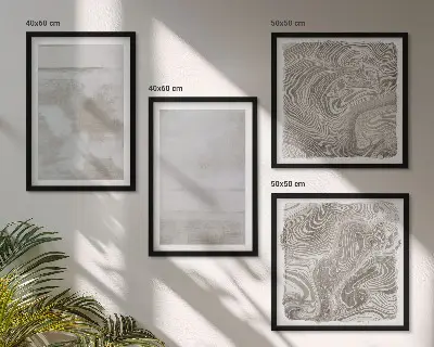 Conjunto de 4 quadros com moldura com estampas de texturas desgastadas em estilo moderno