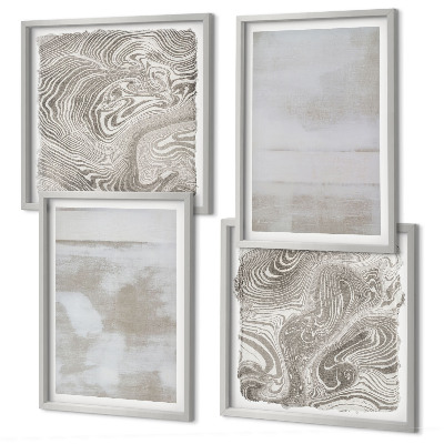 Conjunto de 4 quadros com moldura Texturas desgastadas em estilo moderno