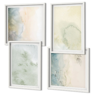 Políptico com moldura Textura de tela em aquarela pastel