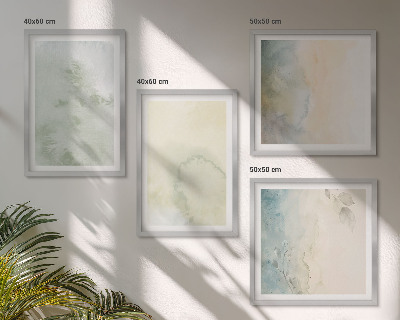 Políptico com moldura Textura de tela em aquarela pastel