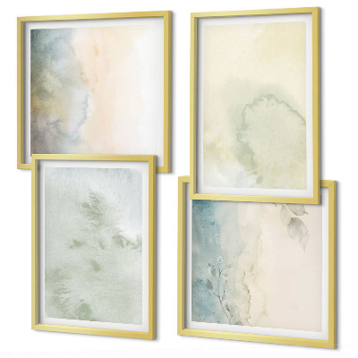 Políptico com moldura Textura de tela em aquarela pastel