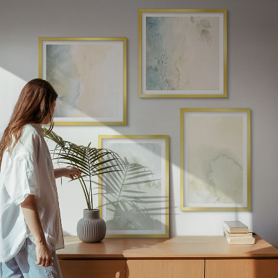 Políptico com moldura Textura de tela em aquarela pastel