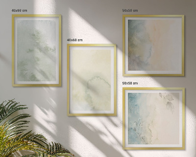 Políptico com moldura Textura de tela em aquarela pastel