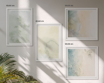 Políptico com moldura Textura de tela em aquarela pastel