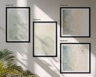 Políptico com moldura Textura de tela em aquarela pastel