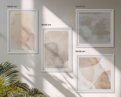 Políptico com moldura Texturas em tons pastel de aquarela quente