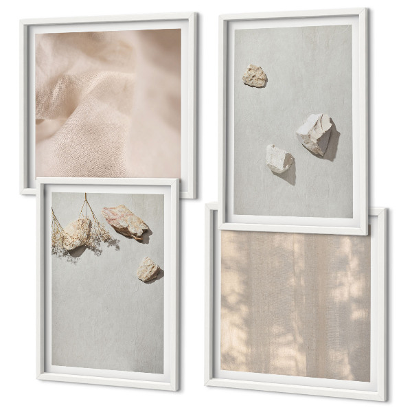 Composição de quadros Decorações de praia em estilo boho com pedras