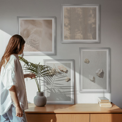 Composição de quadros Decorações de praia em estilo boho com pedras