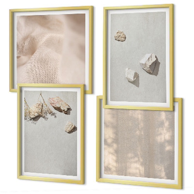 Composição de quadros Decorações de praia em estilo boho com pedras