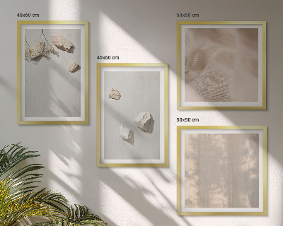 Composição de quadros Decorações de praia em estilo boho com pedras
