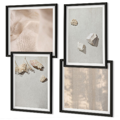 Composição de quadros Decorações de praia em estilo boho com pedras