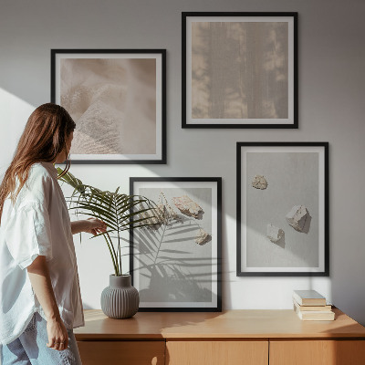 Composição de quadros Decorações de praia em estilo boho com pedras