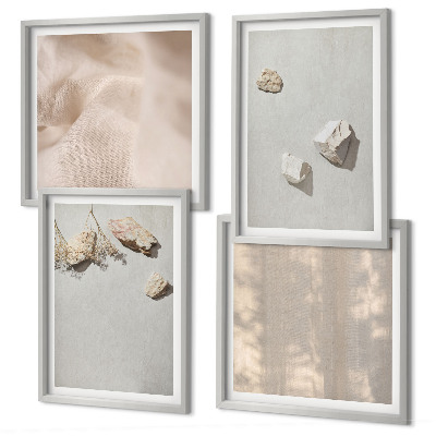 Composição de quadros Decorações de praia em estilo boho com pedras