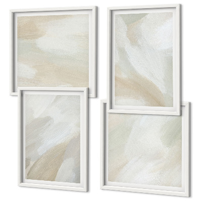 Políptico com moldura Pintura abstrata com pincel em tela