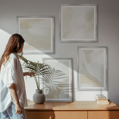 Políptico com moldura Pintura abstrata com pincel em tela