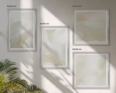 Pintura abstrata em tela com moldura e design políptico