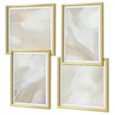 Pintura abstrata em tela com moldura e design políptico