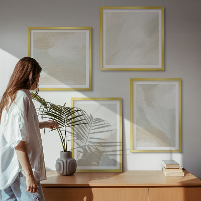 Políptico com moldura Pintura abstrata com pincel em tela