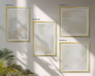 Políptico com moldura Pintura abstrata com pincel em tela