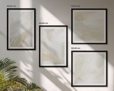Políptico com moldura Pintura abstrata com pincel em tela
