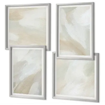 Pintura abstrata em tela com moldura e design políptico