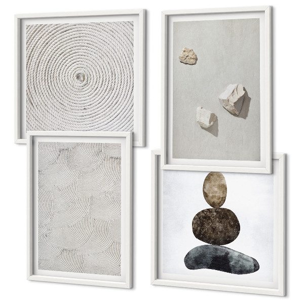 Composição de quadros Pedras arenosas pintura moderna