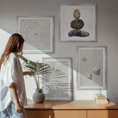Composição de quadros Pedras arenosas pintura moderna