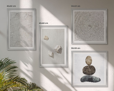 Composição de quadros Pedras arenosas pintura moderna