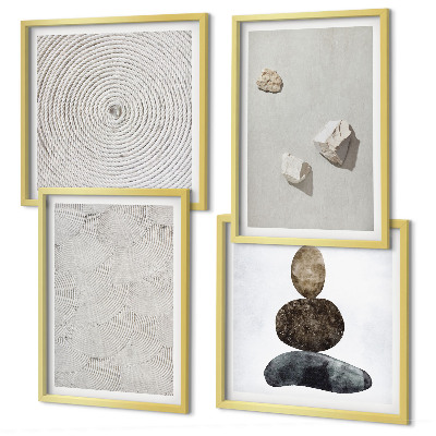 Composição de quadros Pedras arenosas pintura moderna