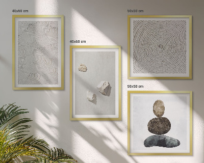 Composição de quadros Pedras arenosas pintura moderna