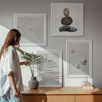 Composição de quadros Pedras arenosas pintura moderna