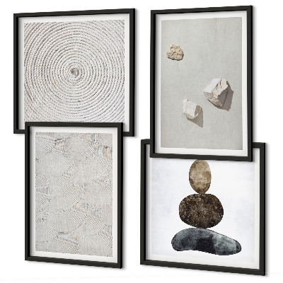 Composição de quadros Pedras arenosas pintura moderna